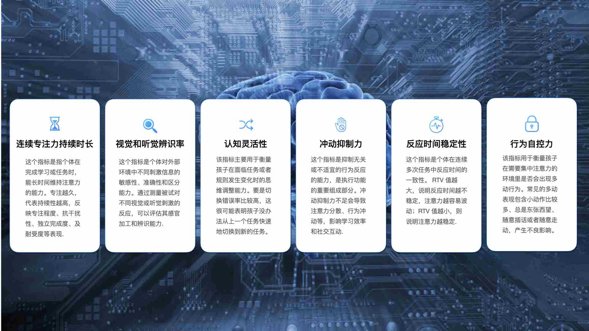 大脑执行功能指标